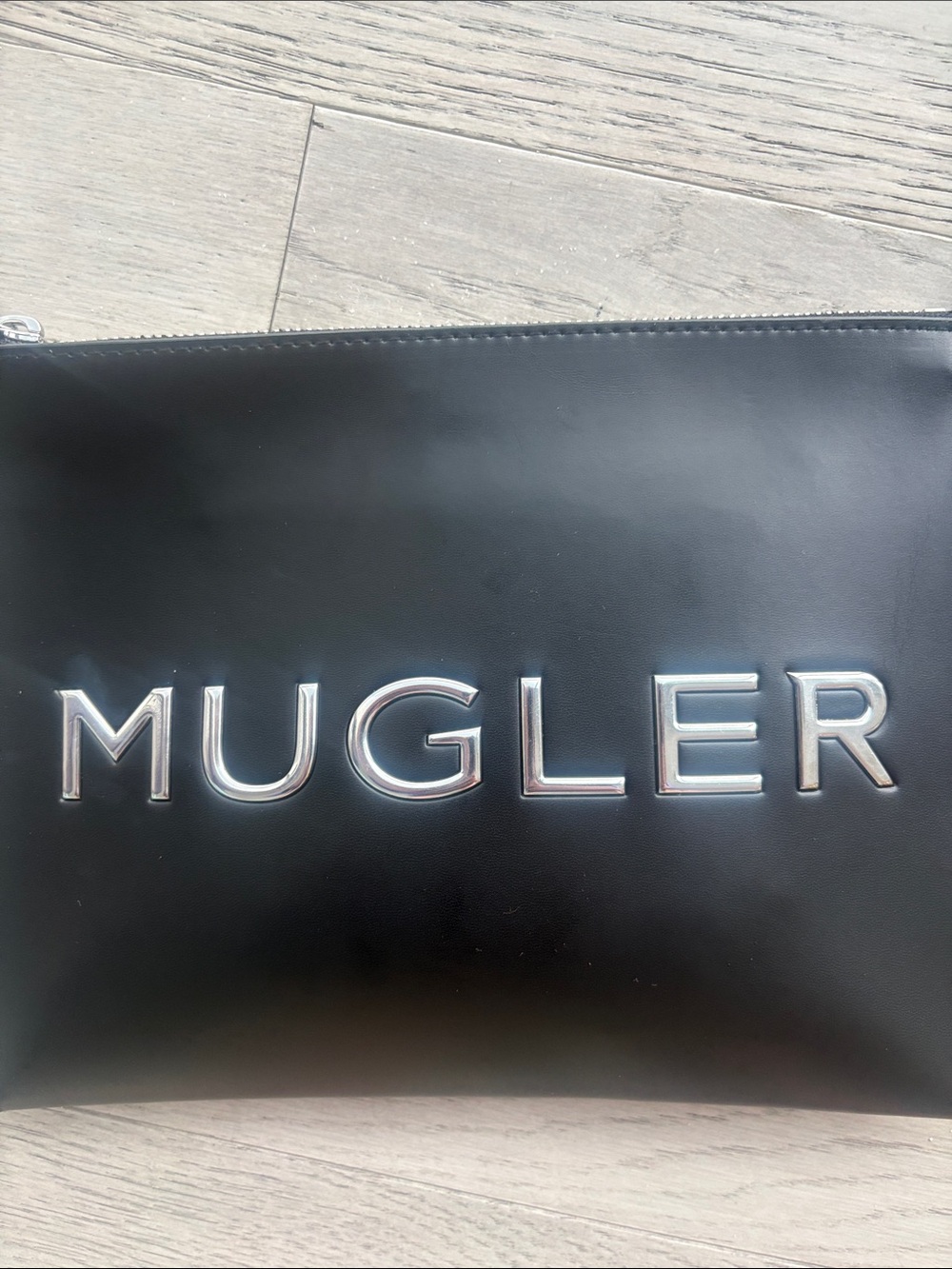 Mugler Parfums Cosmetic Pouch Zippered Black Makeup Bag